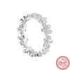 New Original 925 Sterling Silver Ring Love Heart Wishbone Moon Sun Rings Crystal Rose Gold for Women Wedding Gift Luxury Jewelry