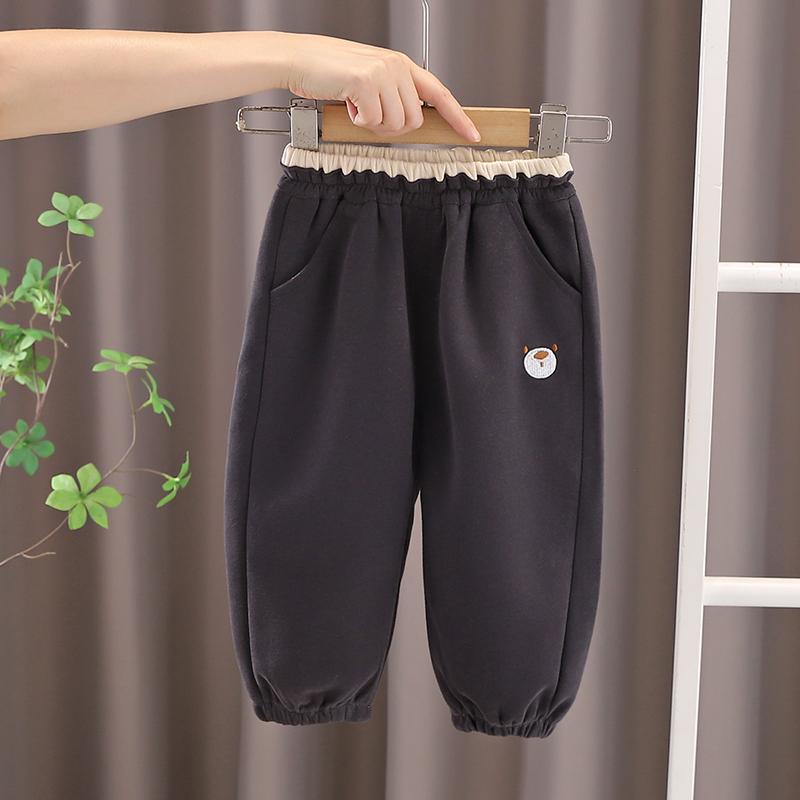Baby Toddler Boys Cute Dinosaur Pattern Sweatpants Loose Fit Elastic Waist Jogging Trousers With Pockets For Daily Wear