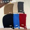 % Pure wool braided balaclava hat autumn and winter new warm and cold ear protection knitted hat children