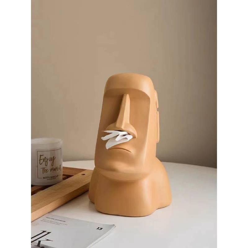 Box Tissue Moai Creative Table Living Room Fun Easter Household Supplies Storage