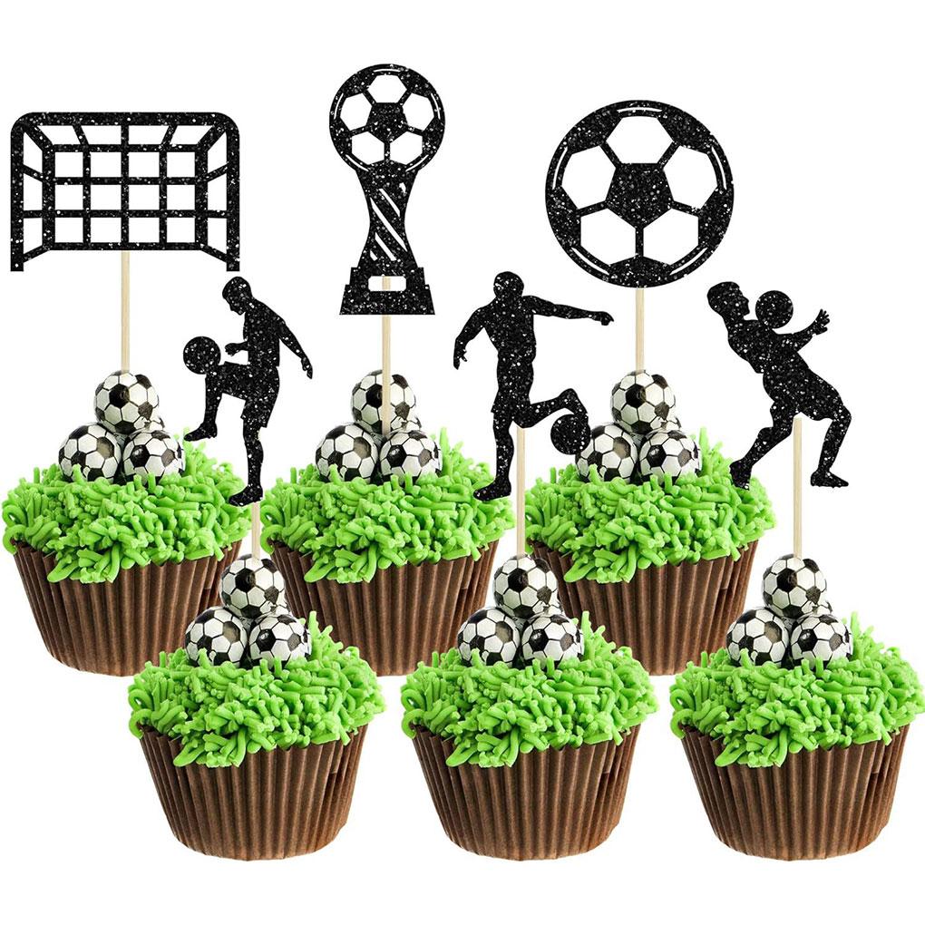 Fußball-Cupcake-Topper für Geburtstagsparty Dekoration Fußball-Cupcake-Topper Cupcake Picks