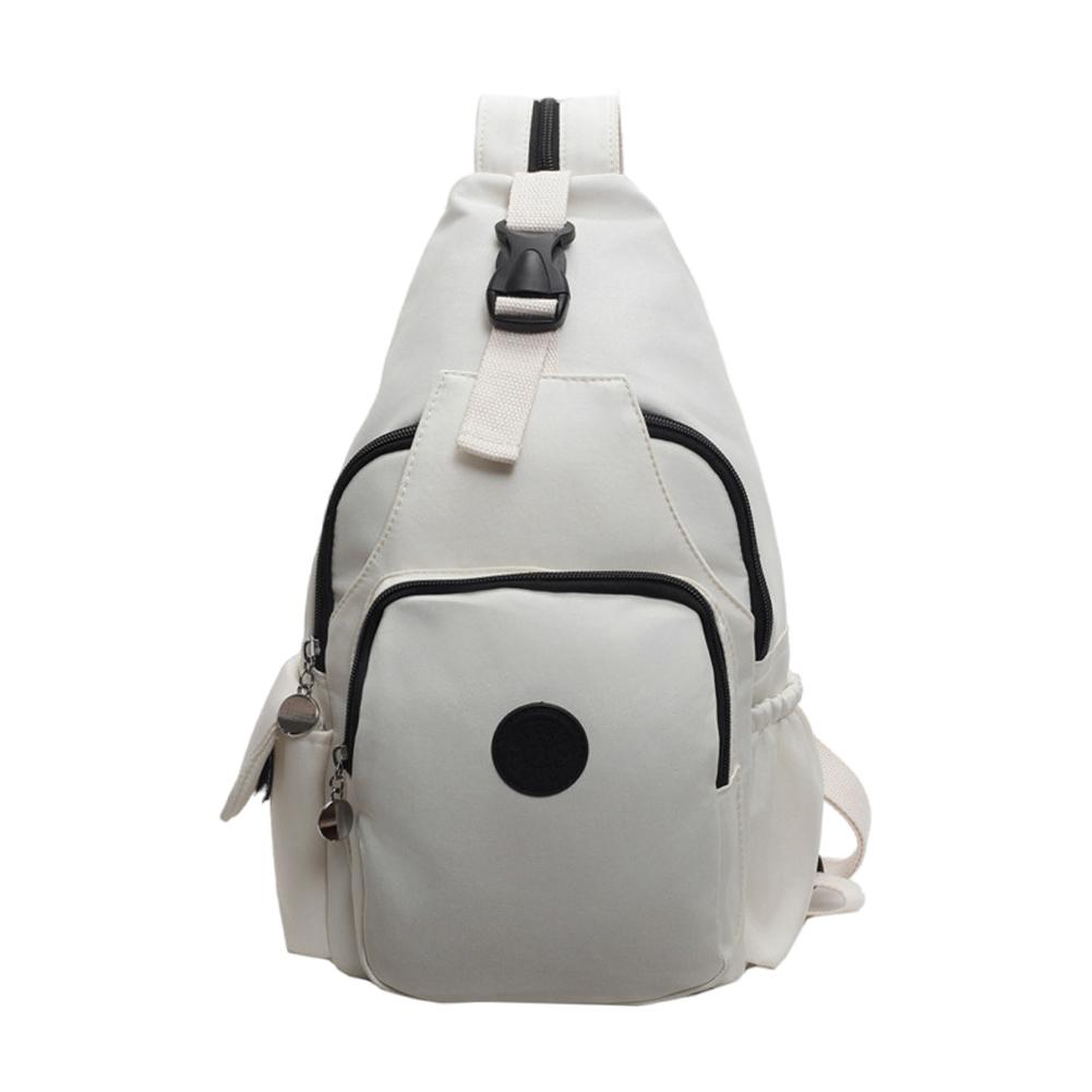 Outdoor Sports Chest Bag Solid Color All-Match Sling Bag Multi Pocket Versatile Crossbody Bag Travel Commute Sports Backpack бежевый