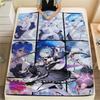 ReZero Flannel Blanket Warm Printed Throw for Sofa Bed Living Room Comfortable Outdoor Travel Picnic Blanket -xia40