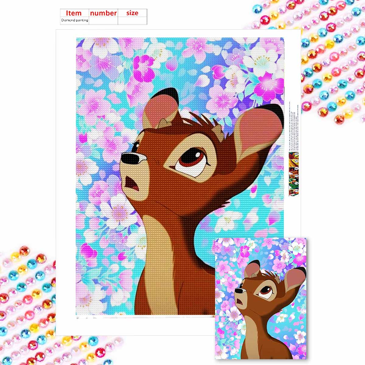 

5D Алмазная Живопись Сделай Сам Любопытный Олененок Полная Выкладка Стразы Мозаика Вышивка Изделия Ручной Работы Домашний Декор Подарок Round 20x30cm