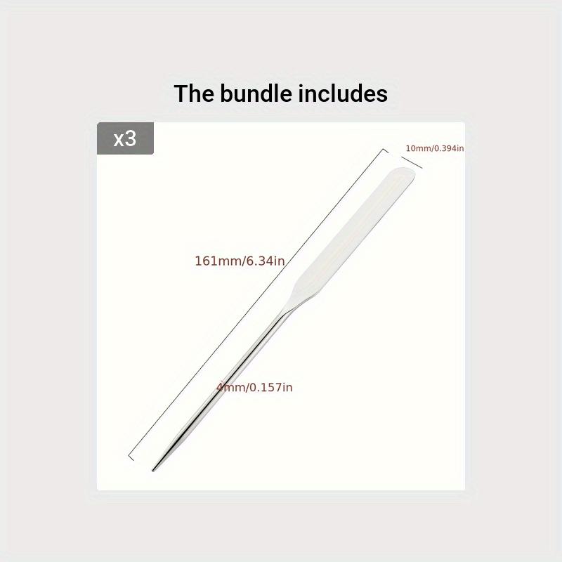 Stainless Steel Mixing Spatula for Nail Color and Makeup Foundation Blending, Original and Holed Options, 3 Pcs Variant