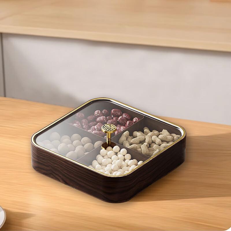 

Pabei Retro Chinese Style Square Snack Tray with Lid