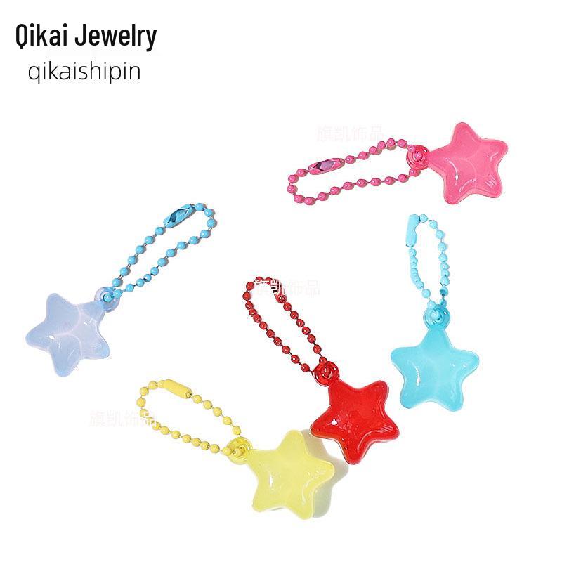 Candy Color Jelly Star Keychain: Cute Pendant Charm for Bags, DIY Accessories, Unisex Style