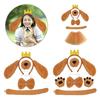 Dogs Hair Hoop Set Plush Tail Dog False Nose Dogs Ears Headband Brown Mesh Skirt Animals Cosplay Set for Halloween