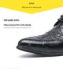 Men's Large Size Pointed Toe Retro Leather High Heel Cuban Shoes for Banquets