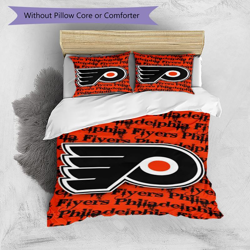 Philadelphia Flyers Design Bed Bedding Set 1 Duvet Cover + 2 Pillowcases Soft Breathable Household Bed Linens