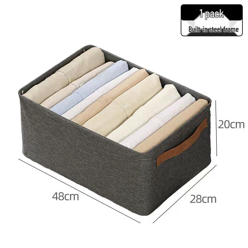 Houndstooth Foldable Fabric Storage Box for Clothes and Wardrobe Organization