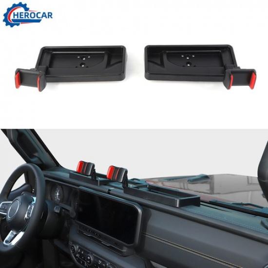 Car Dashboard Phone Holder Mount Storage Box Tray for Jeep Wrangler JL JT 2024+