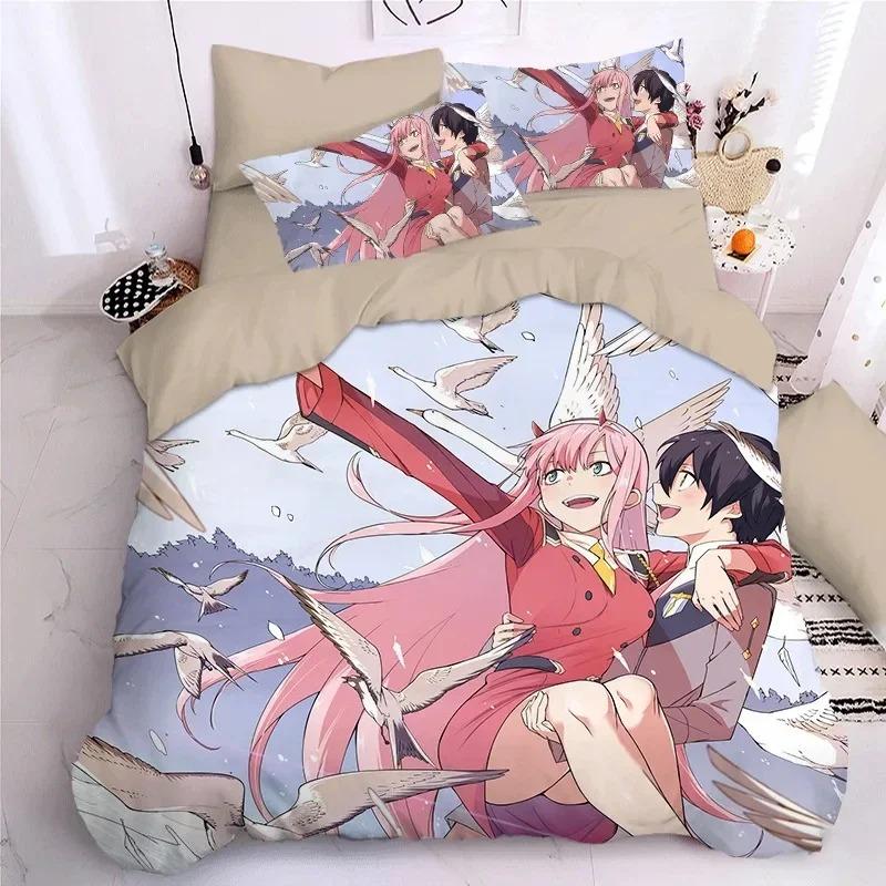 Darling In The Frank XX Bedding Sets Japan Anime Game Figure 3D Printed Duvet Cover Sets Twin Queen King Single Size Bedclothes