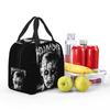Schwarze Metall-Stiftkopf-Grafik Isolierte Lunchtasche für Damen Büro-Kühler Thermische Lebensmittelbox Tragbare Lunchboxen Behälter