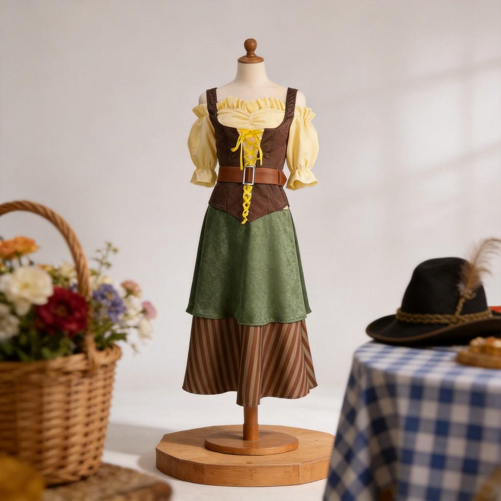 European Fantasy Dirndl Dress Cosplay Costume For Stage Performances