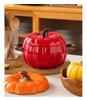 Ceramic Pumpkin Double-Handle Soup Bowl with Lid - Creative Large Noodle & Soup Pot, Ideal for Snail Noodles.