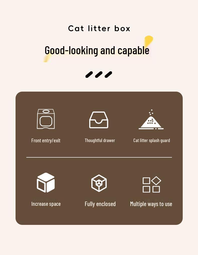 Extra velký skládací uzavřený kočičí záchod s deodorizérem a zásuvkou proti rozstřiku