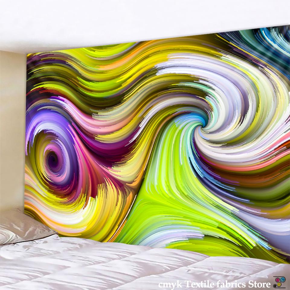 

Волшебный психоделический гобелен, настенный подвесной натуральный роскошный гуашь, пейзажный гобелен, триповый гобелен, художественный домашний декор стены 95x70CM