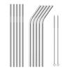 Stainless Steel Metal Drinking Straw Straight or Bent Tip For Juice Coffee Reusable Kitchen Tool