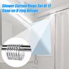 12 Pcs Plastic Shower Curtain Rings O Shape Clear Shower Curtain Hooks Easy Snap Closure Curtain Hooks for Bathroom Shower Curtain And Liner