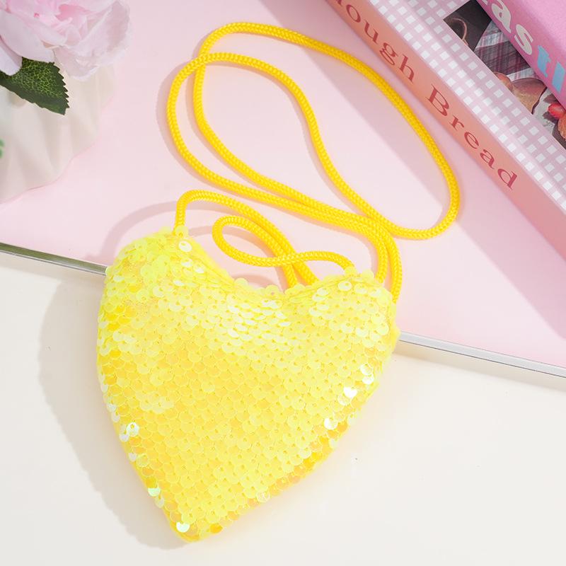 Creative Zipper Backpack for Kids: Sequin Heart Crossbody & Coin Pouch for Little Girls - Cute and Girly Design