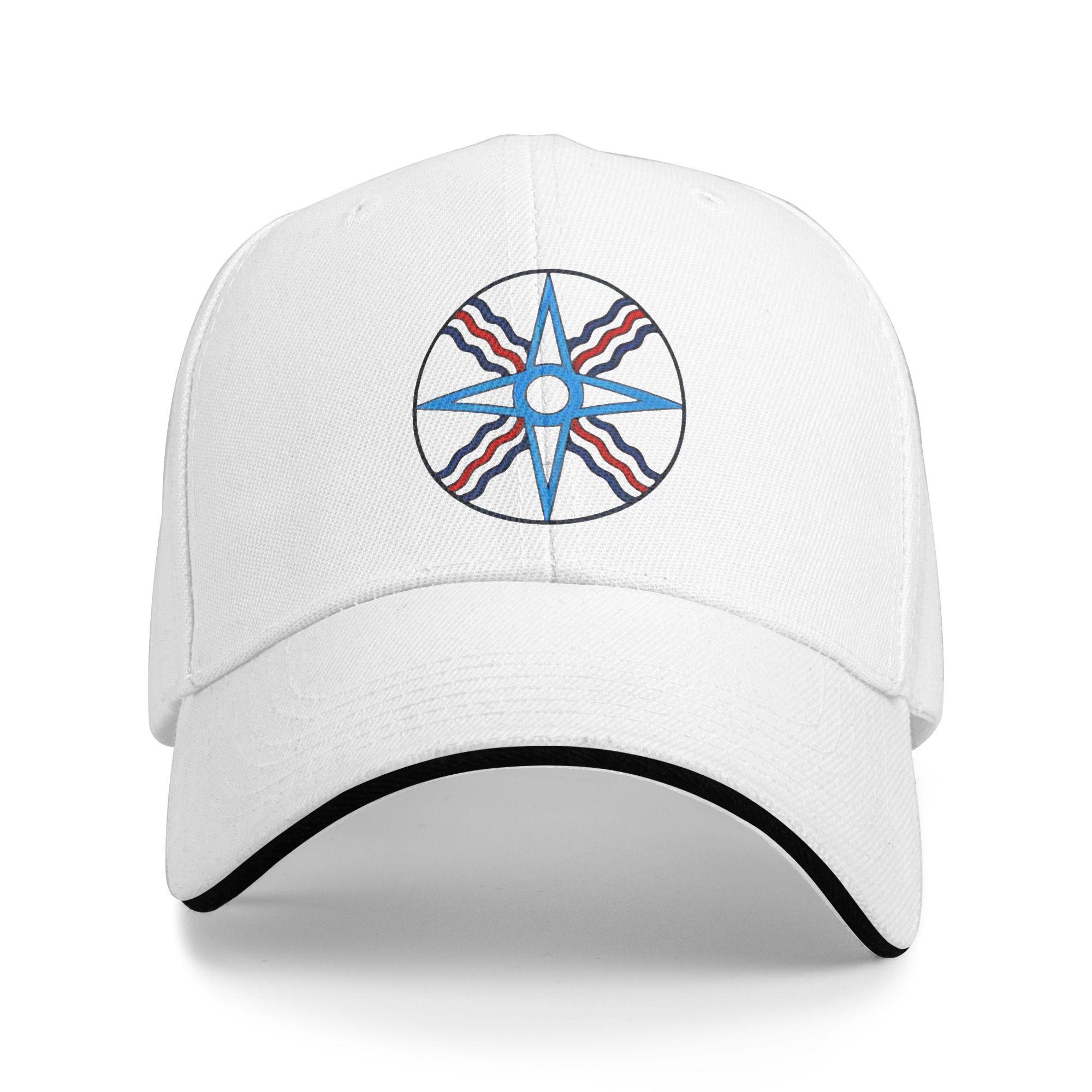 Assyrisches Symbol Sandwich Hut für Erwachsene, Outdoor Assyrische Flagge Assyrien Kappe Dad Hat Verstellbare Snapback Kappen Baseballkappe Sommer One Size white