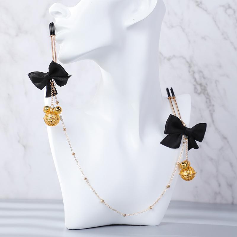 Sex Toys SM Bow Palace Bell Nipple Clamp Couple Flirting and Teasing Bell Clip Couple Interaction Nipple Clamp