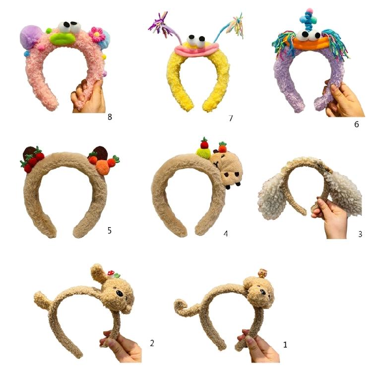 Cute Bear Hairband Plush Headwear Cartoon Headbands Essential for Hairstyles