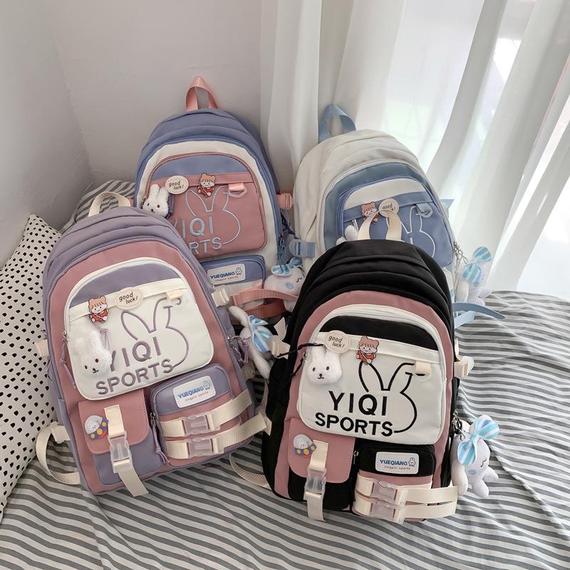 2025 Student Casual Color Block Backpack - Autumn/Winter Japanese Niche Design