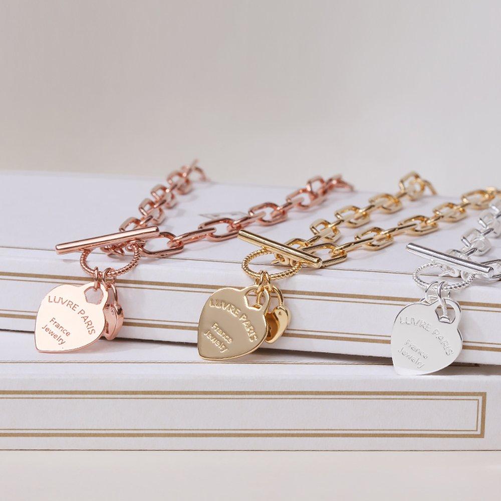 [Luvre Paris] Heart Louvre Chain Necklace Na0366