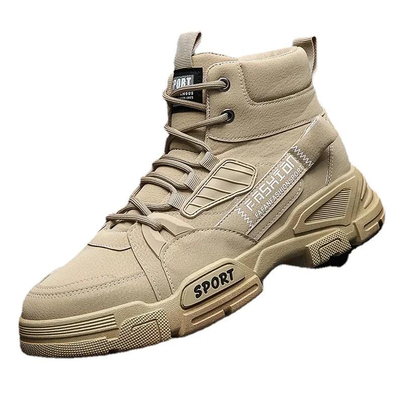 Fashion Men Boots Ankle Boots Autumn Outdoor Booties Winter Comfort High Top Shoes for Men Platform Work Boots Botas Hombre 202