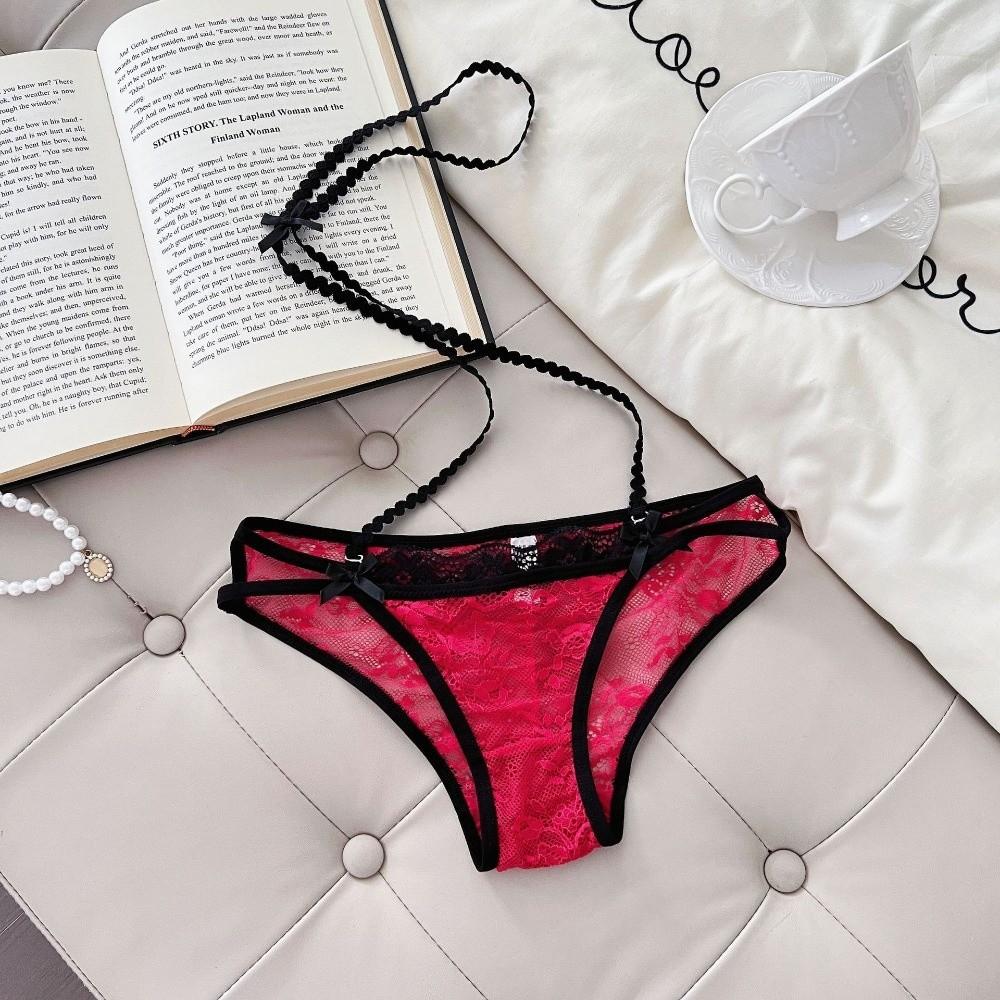 Pendant Chain Underwear for Women Hanging Neck Lace Underpants Breathable Lace Panties  Women