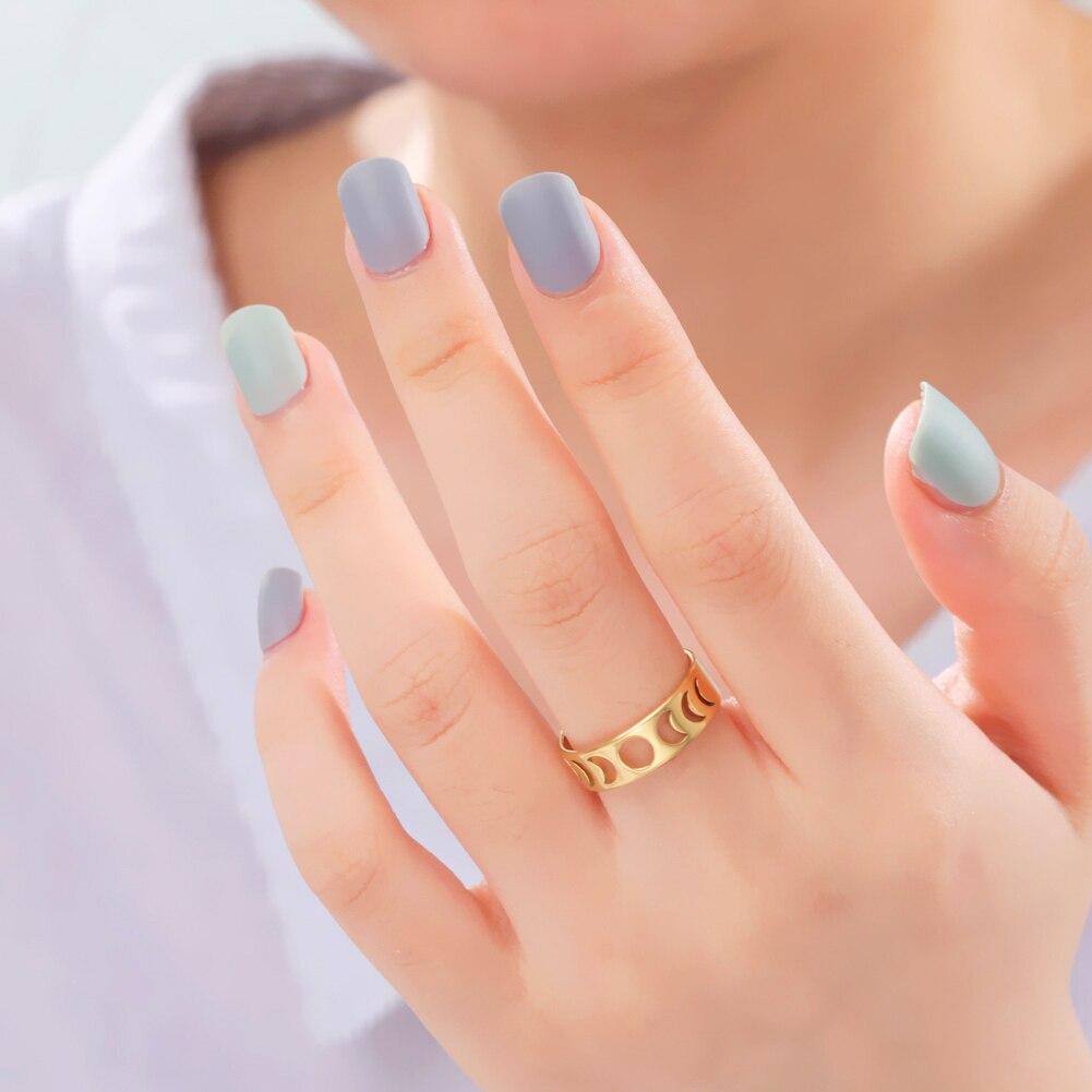 Skyrim Unique Phase Of The Moon Rings Γυναικεία κοσμήματα από ανοξείδωτο ατσάλι Χρυσό χρώμα Crescent Moon Finger Ring