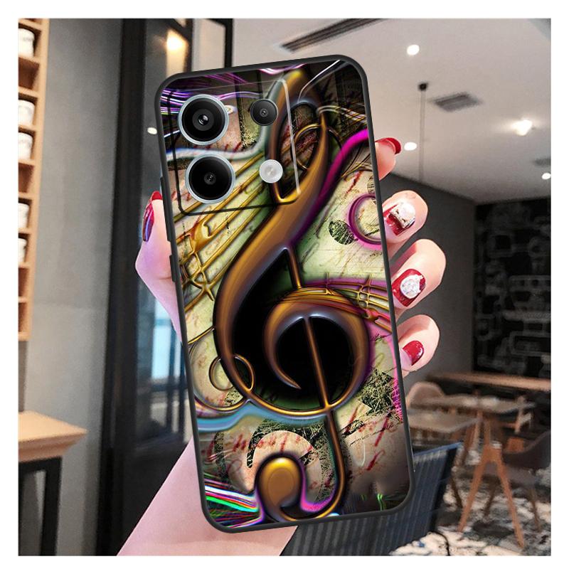 Treble Clef Music Note Case For Xiaomi Redmi Note 11 9 10 12 13 Pro Plus 12S 11S 10S 9S Redmi 12 10C 12C 13C Cover