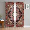 Retro Medieval Turkish Pattern Tulle Curtains For Living Room Kitchen Decoration Chiffon Window Treatments Voile Sheer Curtain