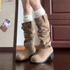 2026 New Retro Autumn Winter New Platform Thick Heel Women Western Cowboy Boots Fashionable Long Booties Female Shoes