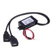 Akozon USB Charger Adapter 3A DC -DC 5V Dual USB Charger Adapter Converter Module for Car Motorcycle Phone Charging