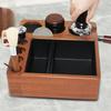 Coffee Pressing Station Recessed Compartment Espresso Tool Organizer Polished