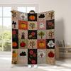 Halloween Flannel Blanket Pink Pumpkin  Ghost Terrifying  Black Cat Gothic Dark  Multiple Sizes Single Person Double Person