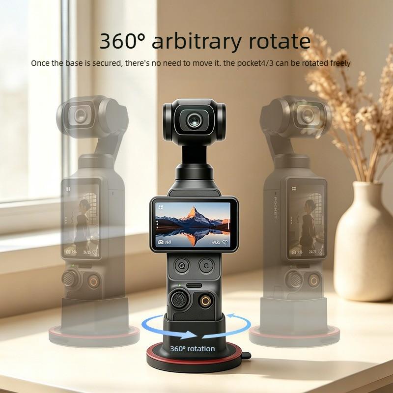 For DJI Osmo Pocket 4 3 Camera Silicone Base 360° Rotating Desktop Base Anti-skid Fixed Extension Hands-Free Shooting Accessorie