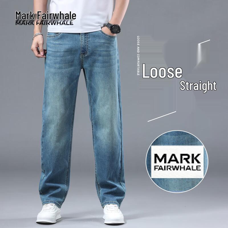 MARK FAIRWHALE Men's Summer Cool Stretch Straight Jeans