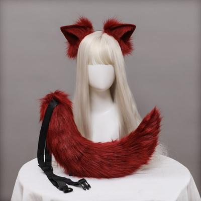 Plüschfuchs-Ohren und -Schwanz-Set, biegsam mit Metallskelett, 10 Farboptionen für Anime-Cosplay, Lolita-Kopfschmuck, Halloween-Requisiten