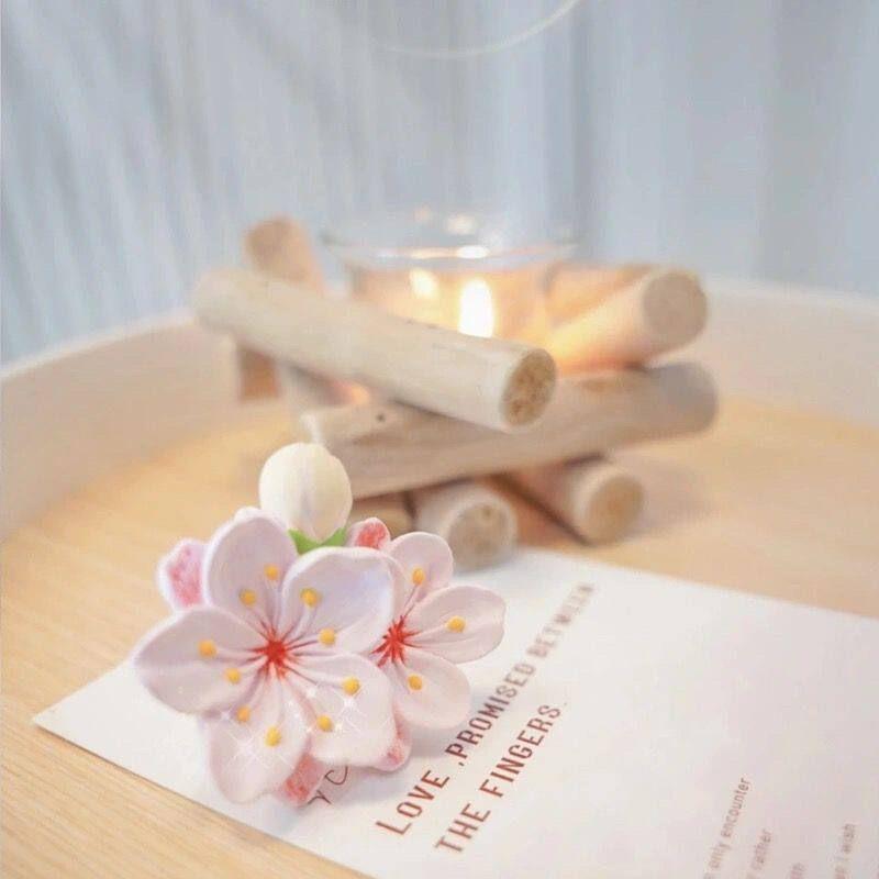 

INS Pink Peach Blossom Tulip Flower Car Aromatherapy Car Vent Decoration Fragrant Stone Decoration Cute Bluebell Pink Peach Blossom Single