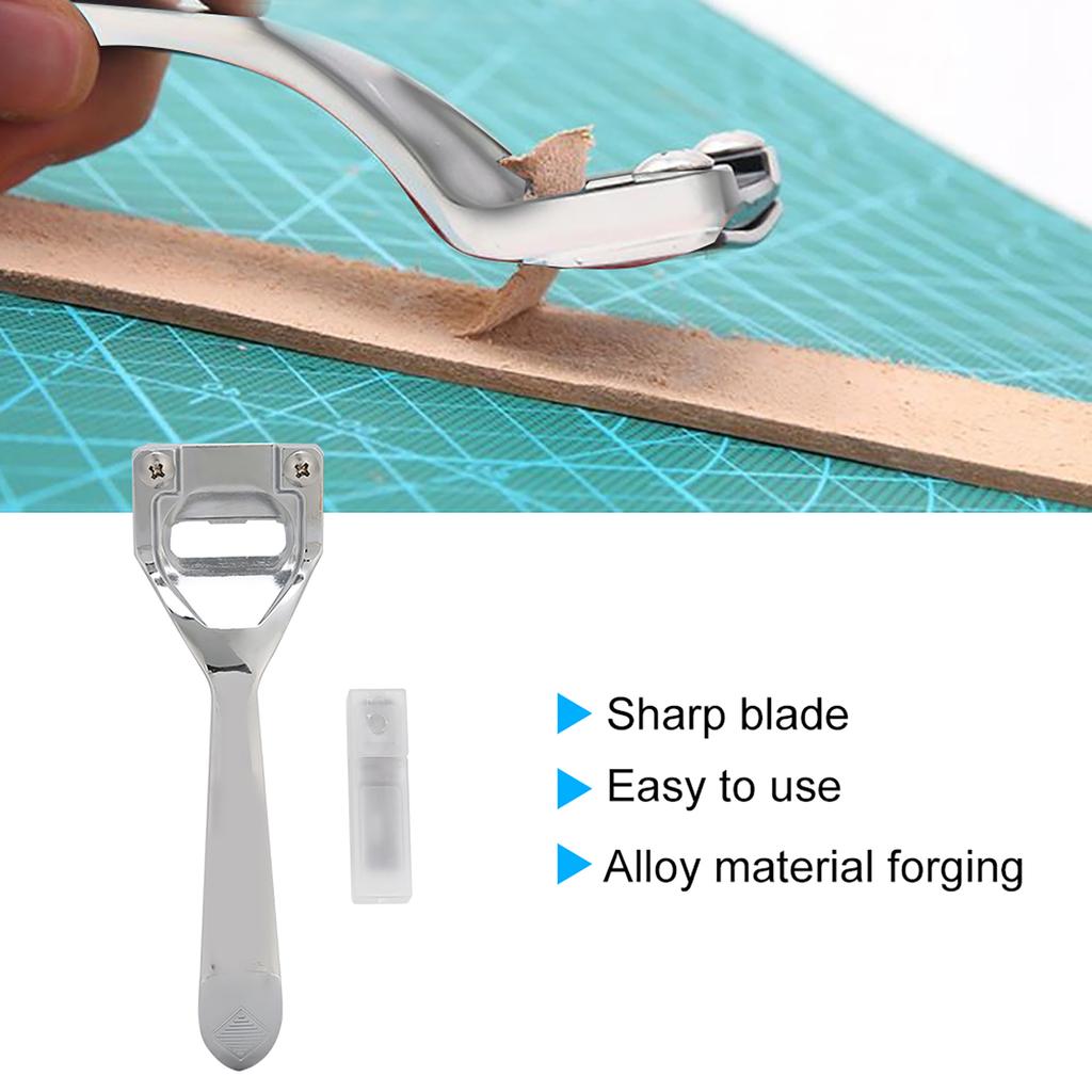 Leather Cutter US Type Carving Tools Craft Collection Alloy Portable for Hand Made Material(Silver