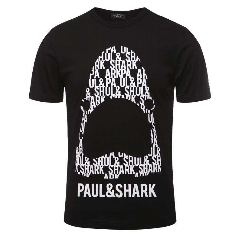 

Paul Shark2020 Shark Summer Business Casual Round Neck Print Tide Brand Short Sleeve Unisex T-Shirt