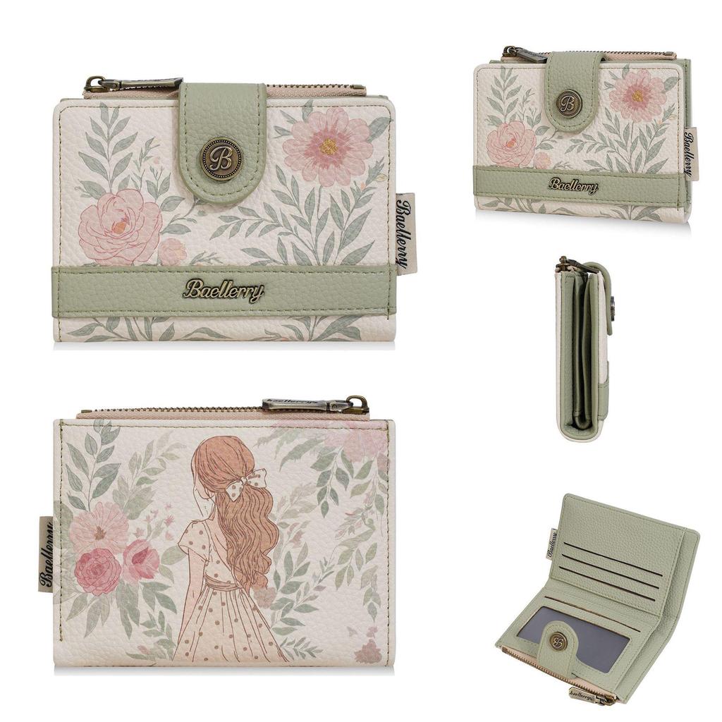 New Women's Korean Style Anime Short Wallet with Multi-Card Slots and Fashion Clasp