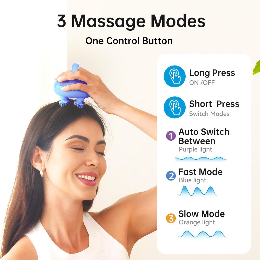 4 Claws Cordless Scalp Massager Waterproof Cat Head Scratcher High Quality Head Massager
