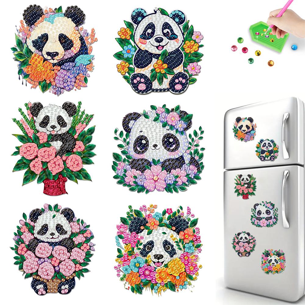 6pcs 2D/flat Acrylic DIY Animals Design DIY Art Fridge Magnet Refrigerator Sticker for Beginners Gifts Home Car Garage Decors