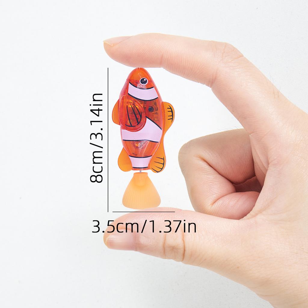 Interactive Robot Fish Toys For Cat/Dog,Activated Swimming In Water With Led Light,Swimming Bath Plastic Fish Toy Gift