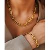 Ensemble Chaîne de Cou et Bracelet en Acier Inoxydable Épais 2 Pièces Punk Hip Hop Ensemble de Bijoux Simple pour Femmes Hommes Accessoire Unisexe Nouveau